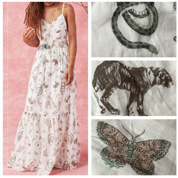 Modcloth Dresses & Skirts - NWOT animal all over print snake Fauna maxi 100% cotton dress prairie boho L